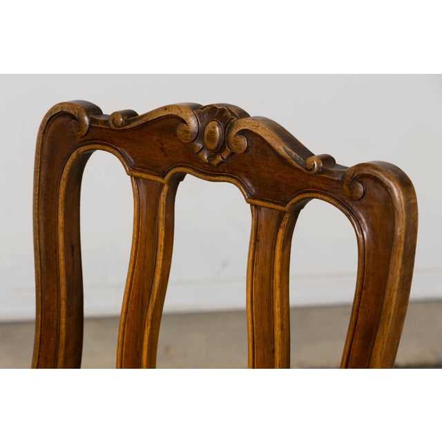 Set of 8 Early 20th Century French Louis XV Style Walnut Dining Chairs For Sale - Image 12 of 18