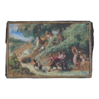 Mid 19th Century "The Triumph of Pan" Figurative Landscape Oil Painting Attributed to Ernst Stückelberg For Sale