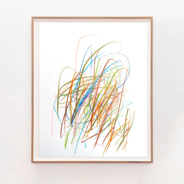 Mid-Century Modern "Color Sketch No. 4" Colorful Abstract Pastel Drawing on Paper For Sale - Image 3 of 6