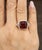 6.76 Ct Natural Garnet & Diamond Ring Size 6.75 For Sale - Image 4 of 8