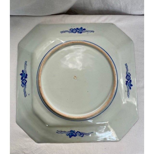 Early 20th Century Late Qing Chinese Blue & White Octagonal Landscape Serving Plate For Sale - Image 13 of 16