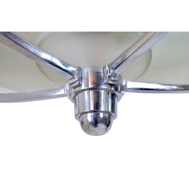Metal Ceiling Lamp with Bird Motif with Original Chrome Plating, 1930s For Sale - Image 7 of 10