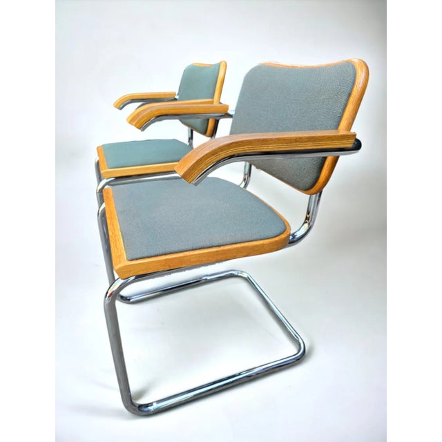 Mid-Century Modern 1980s Vintage Marcel Breuer for Knoll Int. Arm Chairs - Set of 2 For Sale - Image 3 of 11