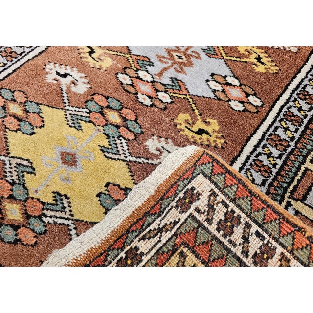Vintage Turkish Area Rug, Handwoven Tribal Wool, Prayer Design, 1930s, 4' x 7' For Sale - Image 15 of 15