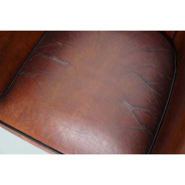 Vintage Dutch Cognac Leather Club Chairs, 1970s, Set of 2 For Sale - Image 15 of 18