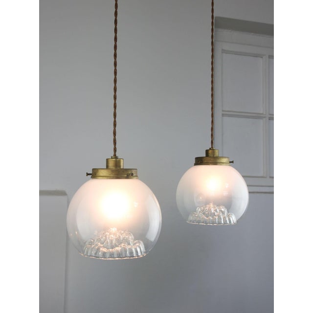 Mid-Century Murano Glass and Brass Pendant Lamp For Sale - Image 13 of 16