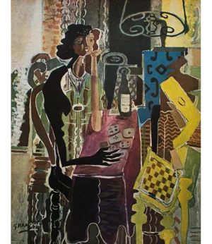 1940s After Georges Braque "The Patience", First Edition Period Cubist Swiss Lithograph