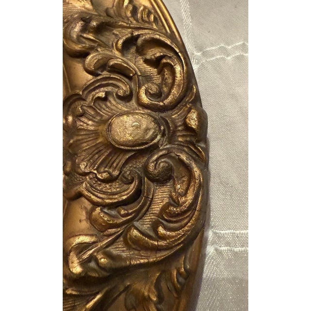 Sienna Antique Hand Tinted Pre 1890s Photo Ornate Frame Convex Bubble Glass 19x25” For Sale - Image 8 of 10