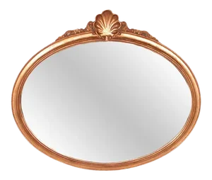Vintage Italian Carved Wooden Oval Mirror