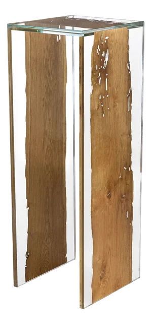 Italian Glass and Wood Supporto Venezia Side Table from VGnewtrend