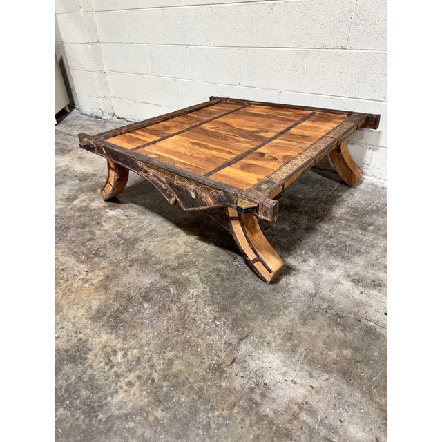 Rustic Vintage Ox Cart Coffee Table For Sale - Image 3 of 9