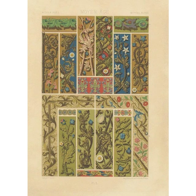 Paper Medieval Floral Borders, 1869, Lithograph For Sale - Image 7 of 10
