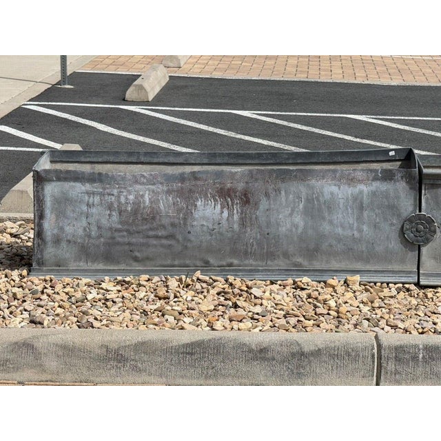 Early Large Zinc Planters - Set of 2 For Sale - Image 6 of 8