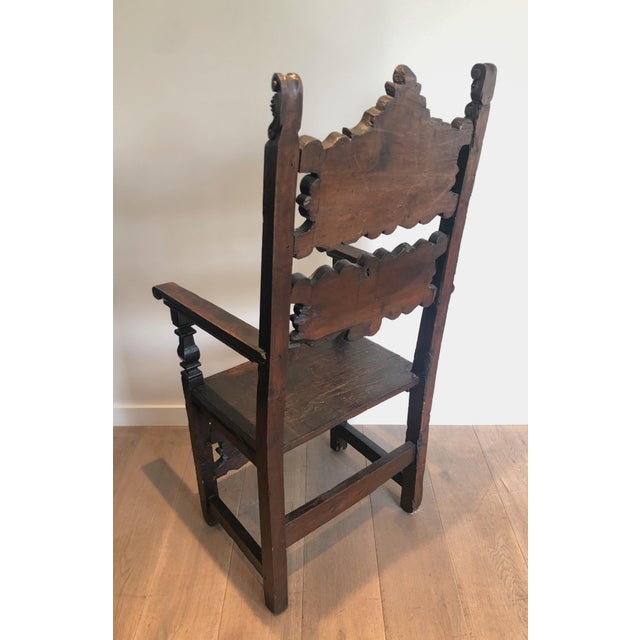 17th Century 17th Century Set of an Italian Renaissance walnut armchair and pair of chairs For Sale - Image 5 of 12