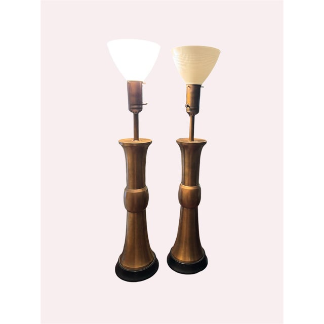 The Marbro Lamp Company Mid 20th Century Marbro Hollywood Regency Iconic James Mont Lamps - Pair For Sale - Image 4 of 16