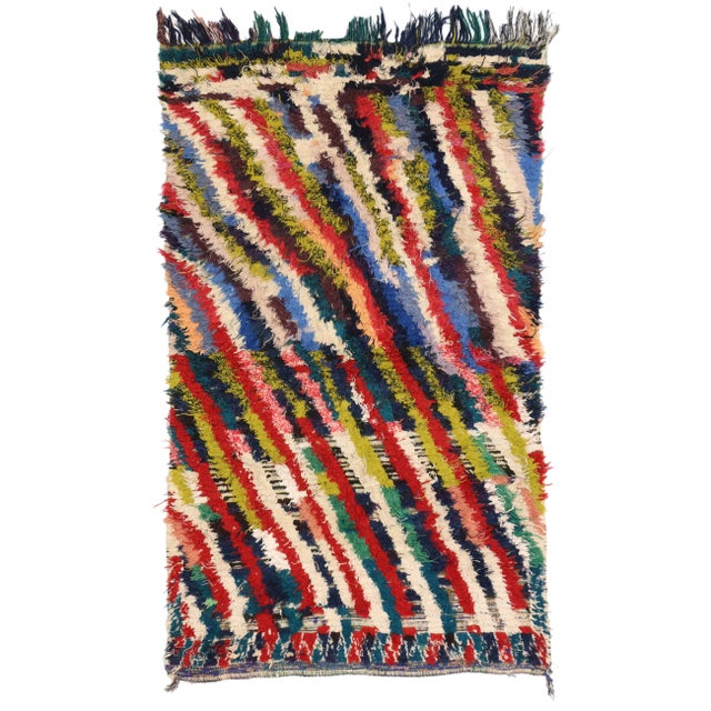 Berber Tribes of Morocco Colorful Vintage Moroccan Rag Rug, 3'7 X 5'11 For Sale - Image 4 of 4