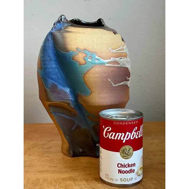 Vintage Abstract Drip Glaze Ceramic Vase For Sale - Image 9 of 12