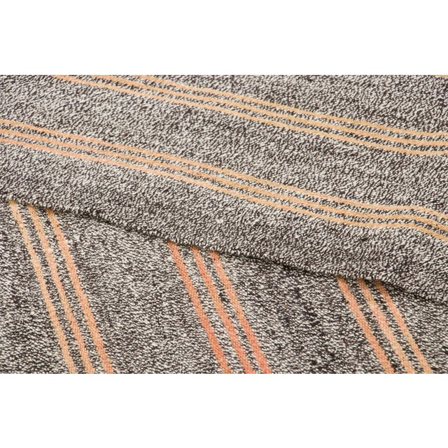 Textile Vintage Turkish Kilim Wool Rug With Beige Stripes by Rug & Kilim, 1950-1959 For Sale - Image 7 of 9