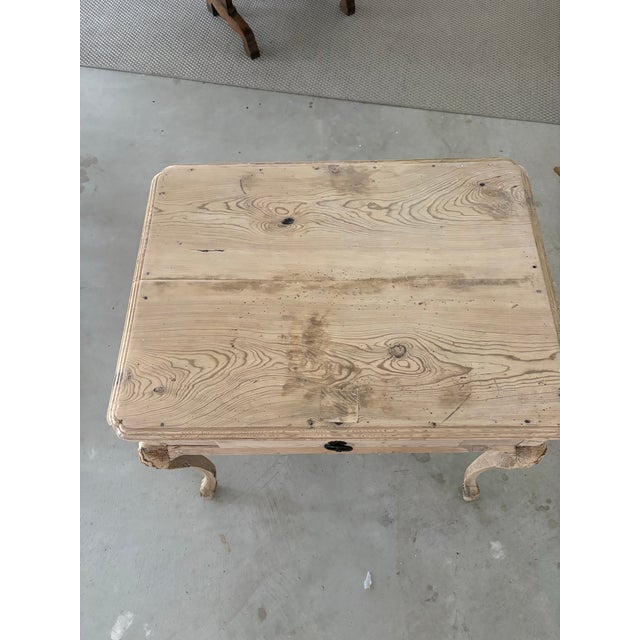 18th Century French Provincial Bleached Fruitwood Writing Table With Cabriole Legs For Sale - Image 4 of 12