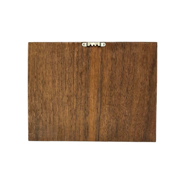 Vintage Petite Marquetry Landscape Art Wall Panel For Sale - Image 4 of 4