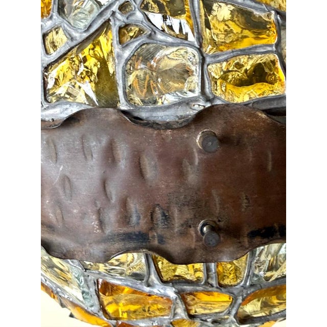 Art Nouveau Austrian Amber and Clear Chunk Glass Globe Pendant, 1910 For Sale - Image 16 of 18