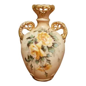 Antique Turn Teplitz Rstk Hand Painted Porcelain Vase