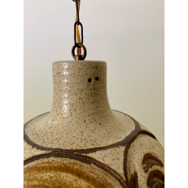 Ceramic Pendant Flared Bowl With Bold Pattern, Denmark 1960s For Sale In New York - Image 6 of 9