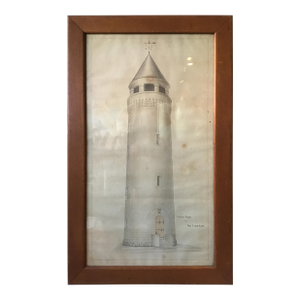 1930s Large Drawing of Water Tower at Fort Ethan Allen