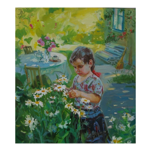 Soviet Children Portraits of Children Oil Painting Original Ukrainian Artist Polyakova M. 90-80