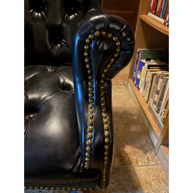 Early 21st Century Global Upholstery Traditional Queen Anne Style High Back Tilter Office Chair For Sale - Image 5 of 9