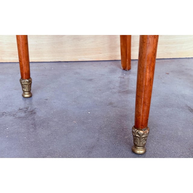 Early 20th Century Late Victorian Oak Ladderback Dining Side Chair with Red Velvet Seat For Sale - Image 9 of 18