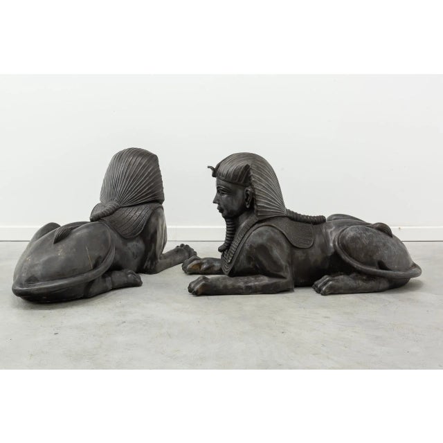 Black Sphinxes, Bronze, Set of 2 For Sale - Image 8 of 12