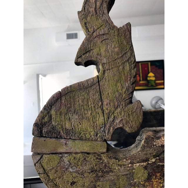 Pari Antique Hong Bird Roof Carvings from Thailand For Sale - Image 9 of 10