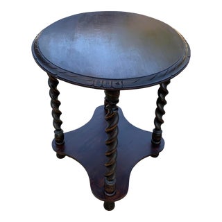 Vintage Barley Twist Oval Side Table For Sale