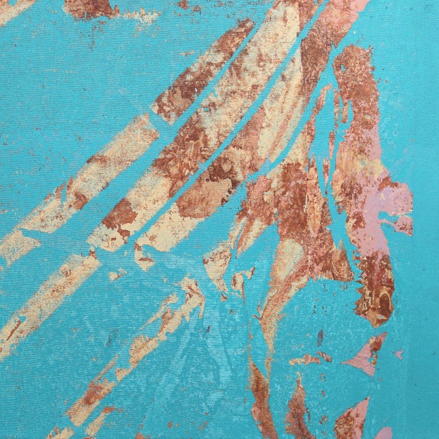 2020s A834 - Original Large Scale Minimalist Contemporary Teal Tone Abstract Painting Artwork by Marco Schmidli For Sale - Image 5 of 9