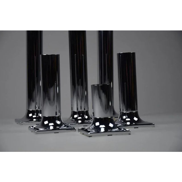 Silver Chroome Ceiling Lamps attributed to Rolf Krüger for Staff, 1960s, Set of 6 For Sale - Image 8 of 12