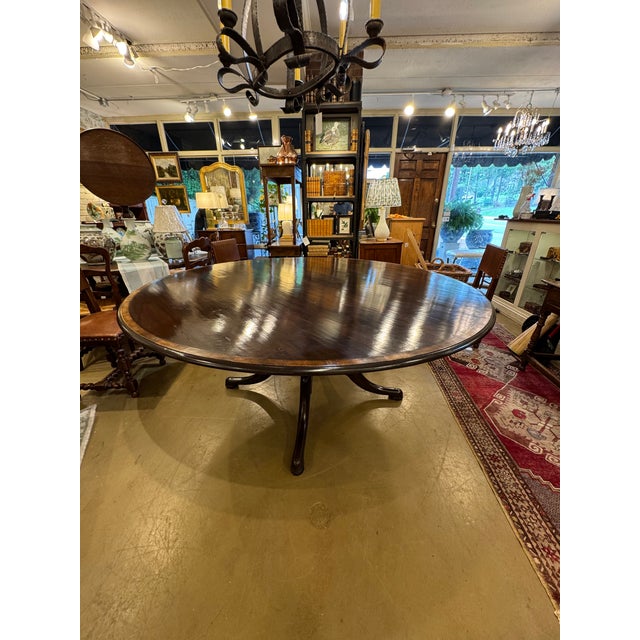 Brown Custom 72" English Dining Table For Sale - Image 8 of 11