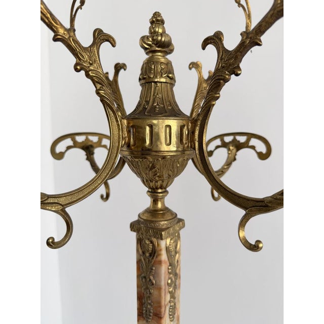 Vintage Italian Brass and Onyx Hall Tree Coat Rack with Rotating Crown and Female Faces, 1960s For Sale - Image 10 of 18