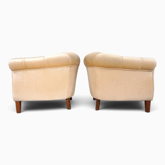Art Deco Club Chairs with Champagne-Colored Mohair, 1930, Set of 2 For Sale - Image 14 of 18
