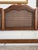 1980s Ethan Allen Chateau Normandy King Cane & Pine Bed Pediment Headboard For Sale - Image 10 of 12