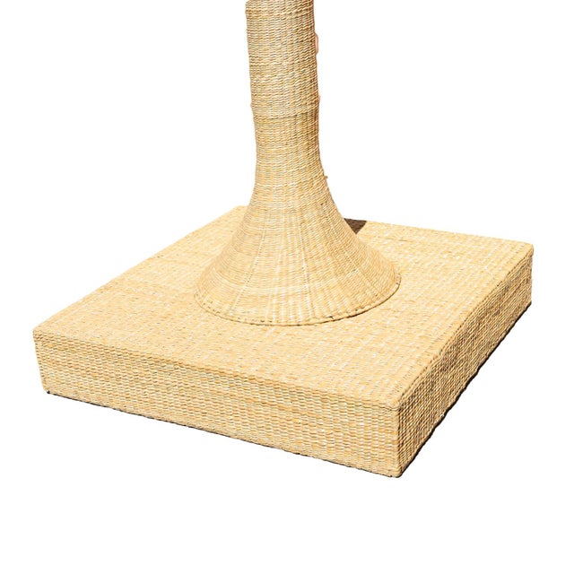 Tan Life Size Wicker Palm Tree Sculpture For Sale - Image 8 of 10