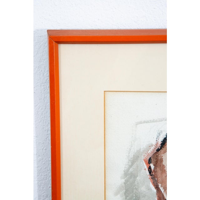 1960s Mid Century Modern Watercolor George Constant Bull Signed Painting Original For Sale - Image 5 of 12