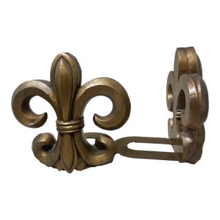 Vintage New Orleans Chunky & Heavy Fleur De Lis Bookends – a Pair For Sale