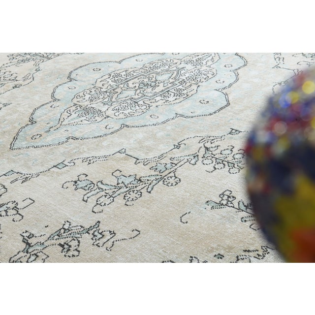 1970s Vintage Persian Handmade Wool Cotton Orange Area Rug For Sale - Image 4 of 11