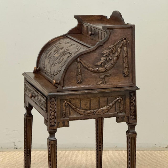 19th Century French Louis XVI Fruitwood Cylinder Cabinet ~ Nightstand For Sale - Image 10 of 18