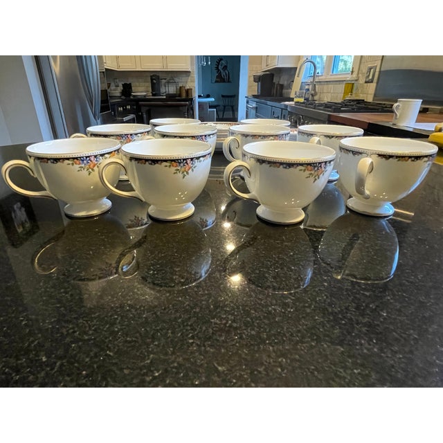Traditional 1980s Wedgewood Osborne China Coffee/Teacups/Saucers for 10 For Sale - Image 3 of 6