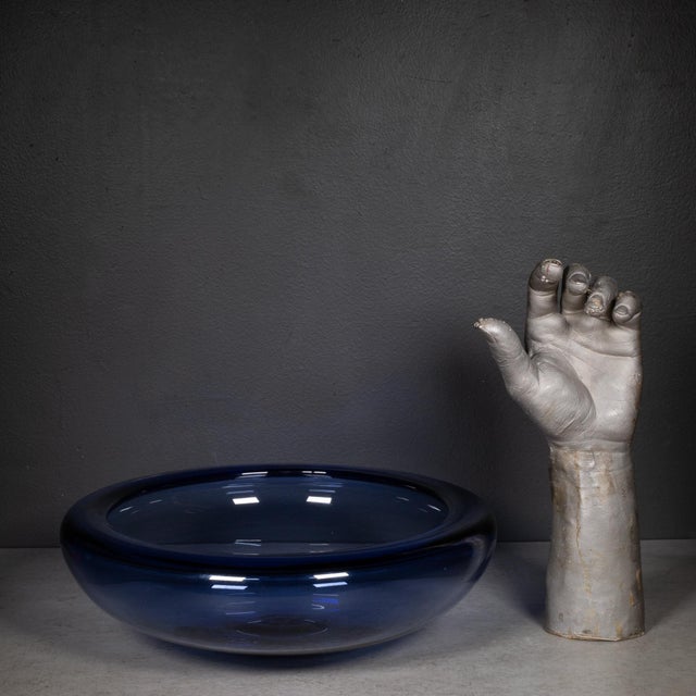 Holmegaard Signed Holmegaard Arne/Provence Large Sapphire Blue Bowl c.1955 For Sale - Image 4 of 6