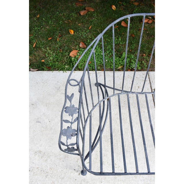 Metal Wrought Iron Faux Bois Sofa in Dogwood Form, Mid-Century Modern For Sale - Image 7 of 13