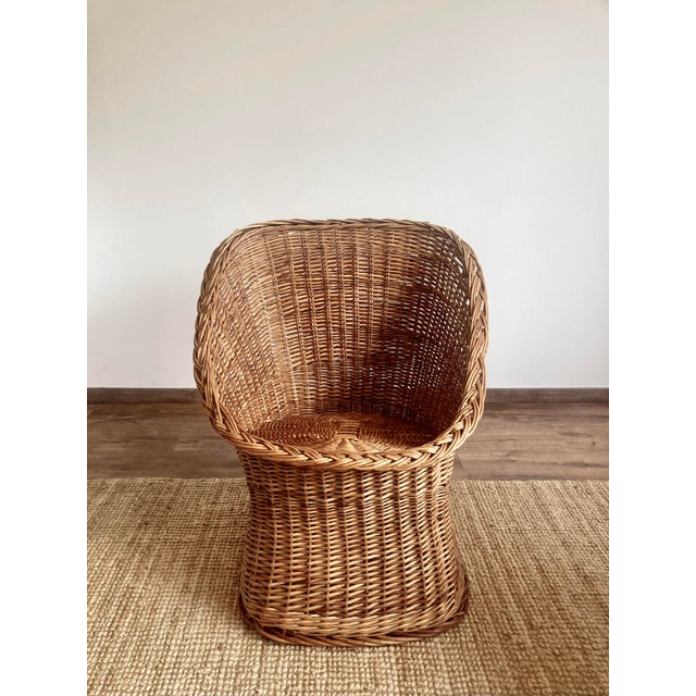 Mid-Century Sculptural French Wicker Barrel Armchairs, 1960s, Set of 2 For Sale - Image 15 of 18