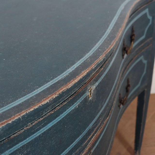 Blue Italian Painted Serpentine Commode For Sale - Image 8 of 10